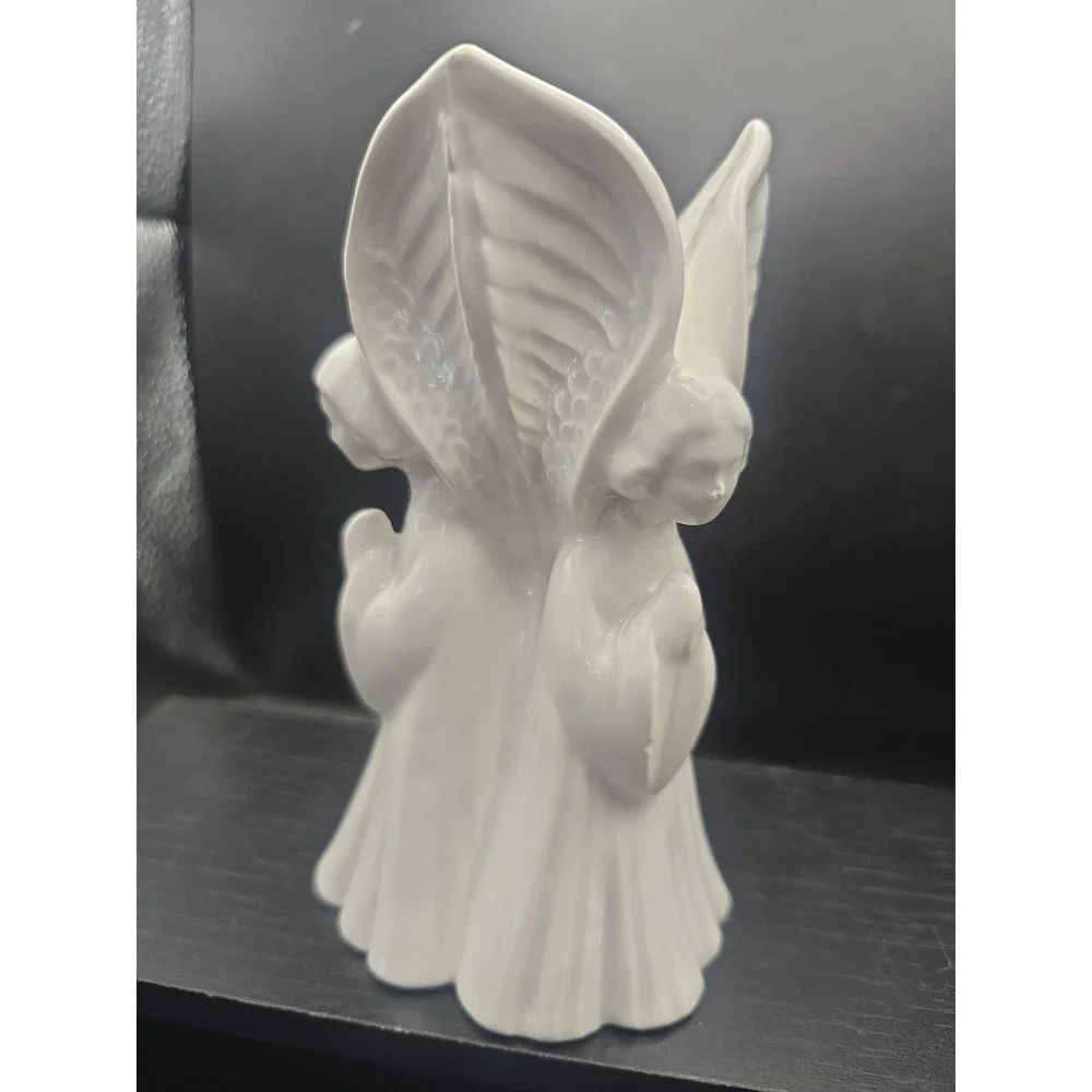 Fitz & Floyd Japan Ceramic White Praying Angel Trio Candle Holders 6